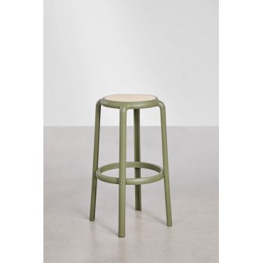 Omara Hoge Tuinstoel Van Polypropyleen Groen – Intens Olijf & ↑75 Cm - Sklum