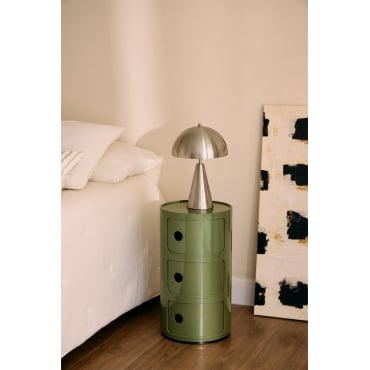 Babel Nachtkastje Ø30 Cm Met Planken Groen – Intens Olijf & 3 Lades - Sklum