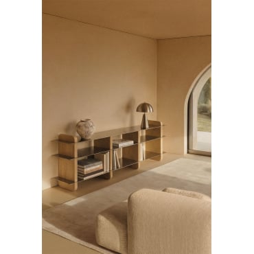 Tv-meubel 180x40 Cm Van Mangohout En Staal Tokyo Mangohout - Sklum