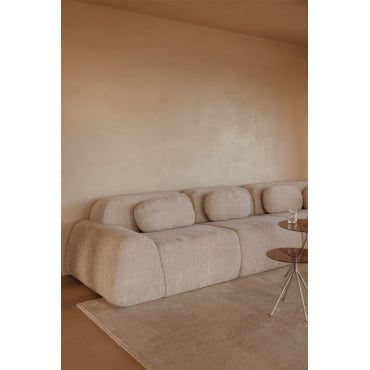 Linker Hoekmodule Met Armleuning Voor Modulaire Bank In Chenille, Vacuüm Verpakt Merida Dikke Chenille Beige Tapioca - Sklum
