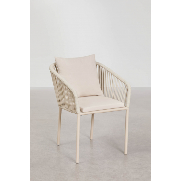 Set Van 2 Tuinstoelen Met Armleuningen In Gevlochten Touw Arhiza Classic Tapioca Beige - Sklum