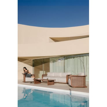 Tuinset Met 3-zitsbank, 2 Fauteuils En Salontafel In Noira Acaciahout Acacia Bruin - Sklum