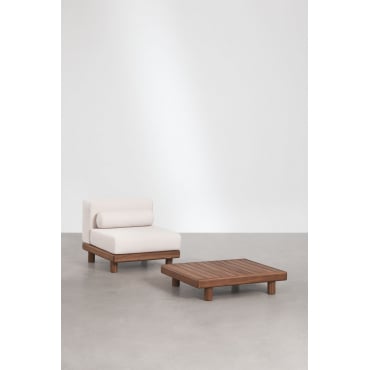 Tuinset Met Fauteuil En Salontafel Van Acaciahout Edrien Acacia Bruin - Sklum