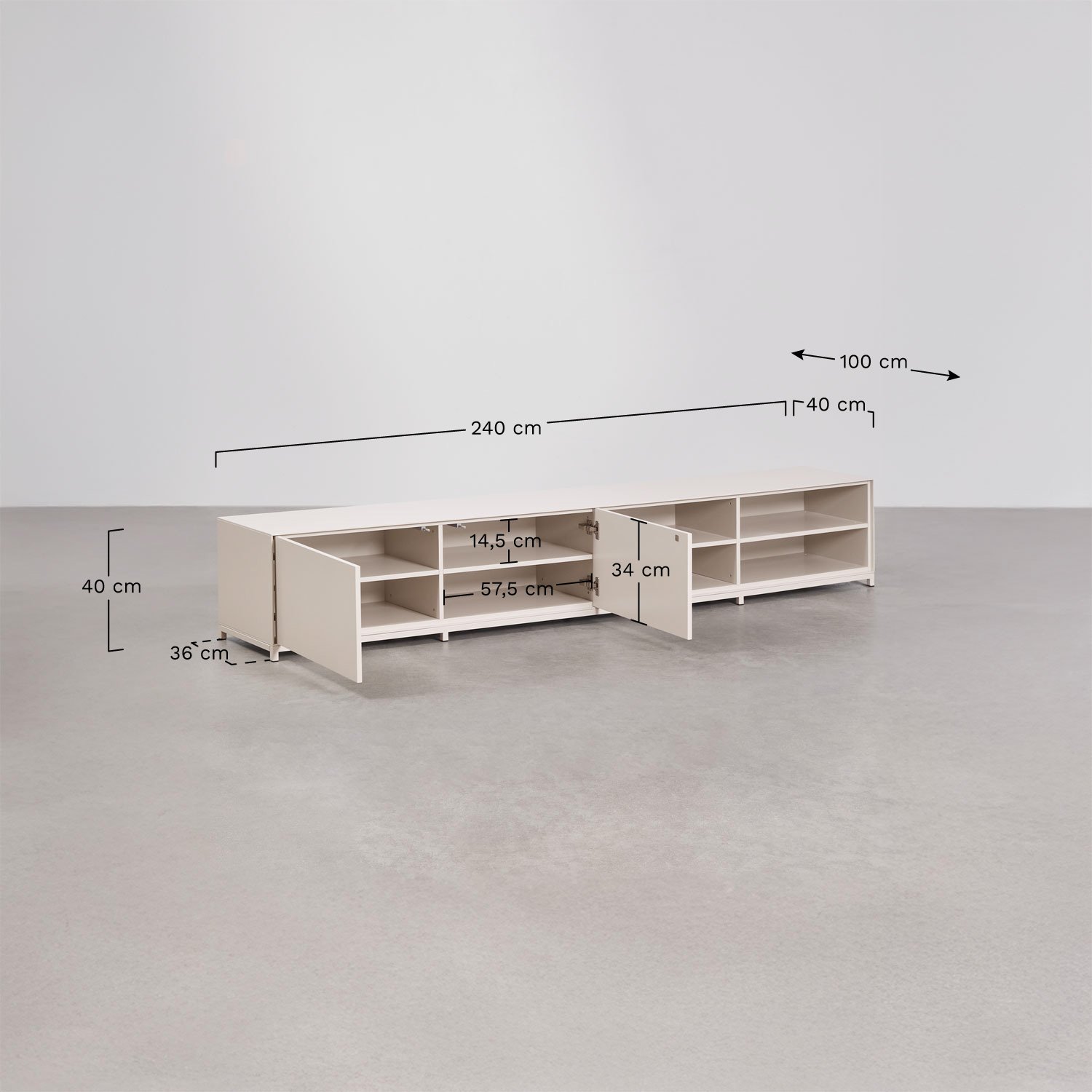 Kivora MDF tv-meubel, AFMETINGEN