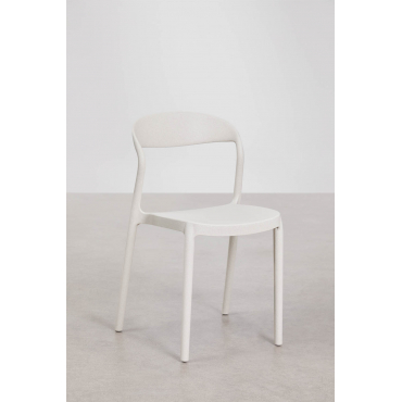 Stapelbare Eetkamerstoelen Set Van 2 In Polypropyleen Brenza Steen Wit - Sklum