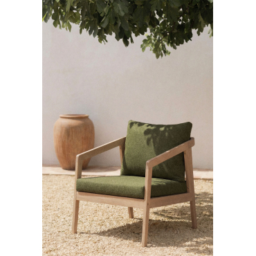 Acaciahouten Tuinstoel Kaela Lichte Acaciekleur & Bouclé Groen – Salie - Sklum