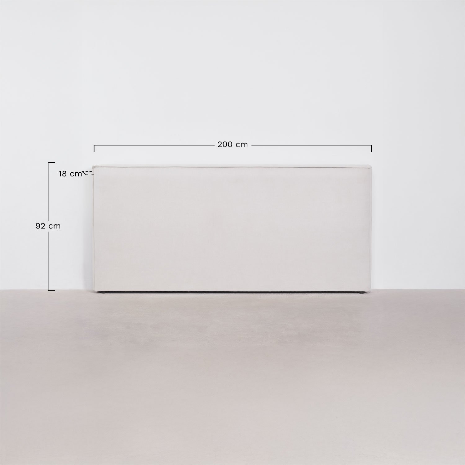 Chenille stoffen hoofdeinde Lunari, AFMETINGEN