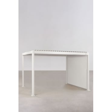Bioclimatische Aluminium Pergola Met Lamellen En Zijscherm Druvia Gardenia Wit & Pergola Van 3x4 M Met 1 Zonnescherm Van 3 M - Sklum