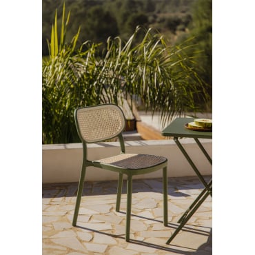 Set Van 4 Stapelbare Tuinstoelen In Polypropyleen Omara Groen – Intens Olijf - Sklum