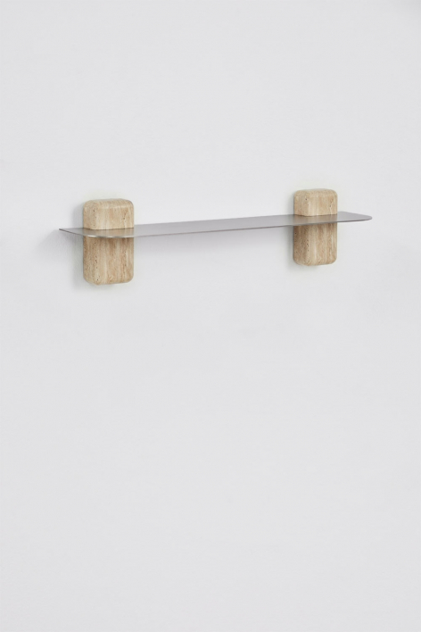 Wandplank voor badkamer van roestvrij staal Serbian - Travertine