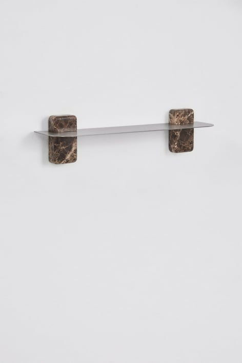 Wandplank voor badkamer van roestvrij staal Serbian - Bruin Emperador Marmer