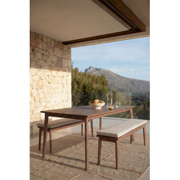 Rechthoekige Tuin Tafel Van Acaciahout Kaela Donker Acaciabruin & 220 X 100 Cm - Sklum