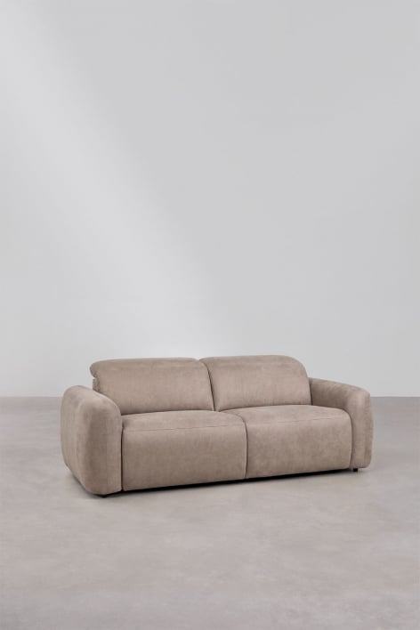 Elektrische en verstelbare 2-zitsbank bekleed Peggy - Chenille Bruin Wheat