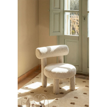Pack Van 2 Stoelen In Bouclé Stof Gia Kids Uit Witte Bouclé Stof - Sklum