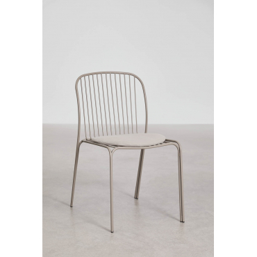 Pack Van 2 Eetkamerstoelen Van Staal Anerina Moka Bruin & Licht Taupe Grijs - Sklum