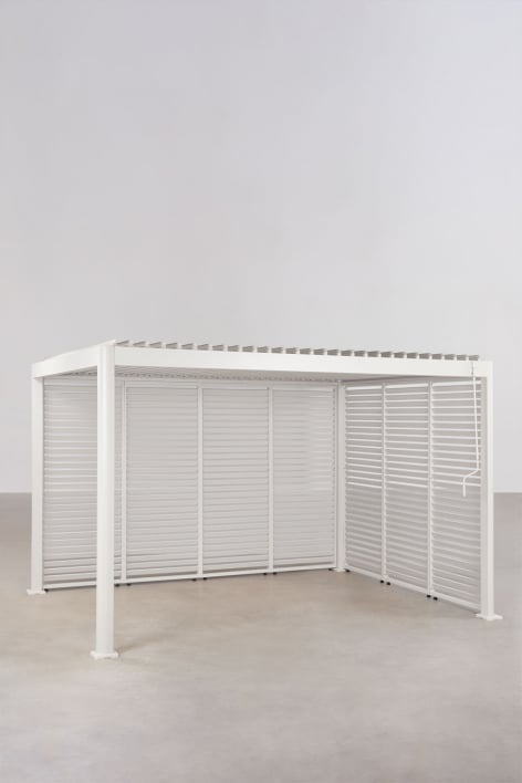 Bioclimatische aluminium pergola met lamellen en zijpanelen Druvia