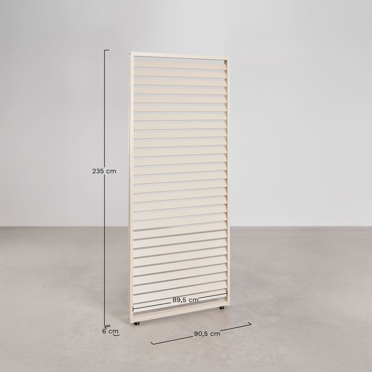 Zijpaneel voor bioclimatische pergola met aluminium lamellen Druvia, AFMETINGEN