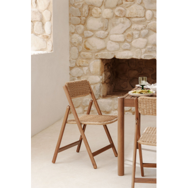 Set Van 4 Inklapbare Tuinstoelen Van Acaciahout Zayma Bruin – Rotan - Sklum