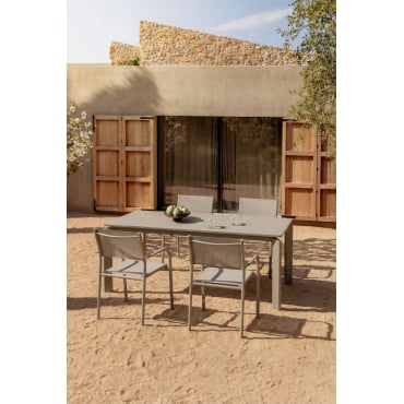 Rectangulaire Uitschuifbare Aluminium Tuin Tafel 180-240-300x100 Cm Milenca Moka Bruin - Sklum