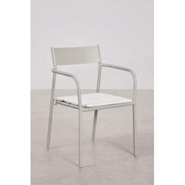 Stapelbare Tuinstoel Met Armleuningen Van Staal Tossa Groen – Khaki - Sklum