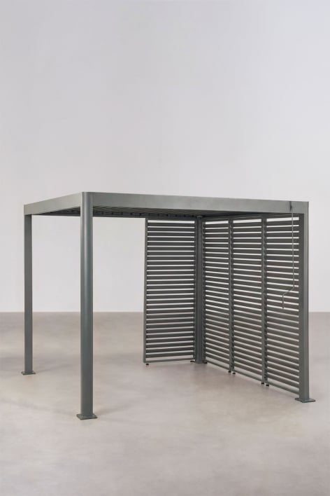 Bioclimatische aluminiumpergola met lamellen en Druvia-panelen