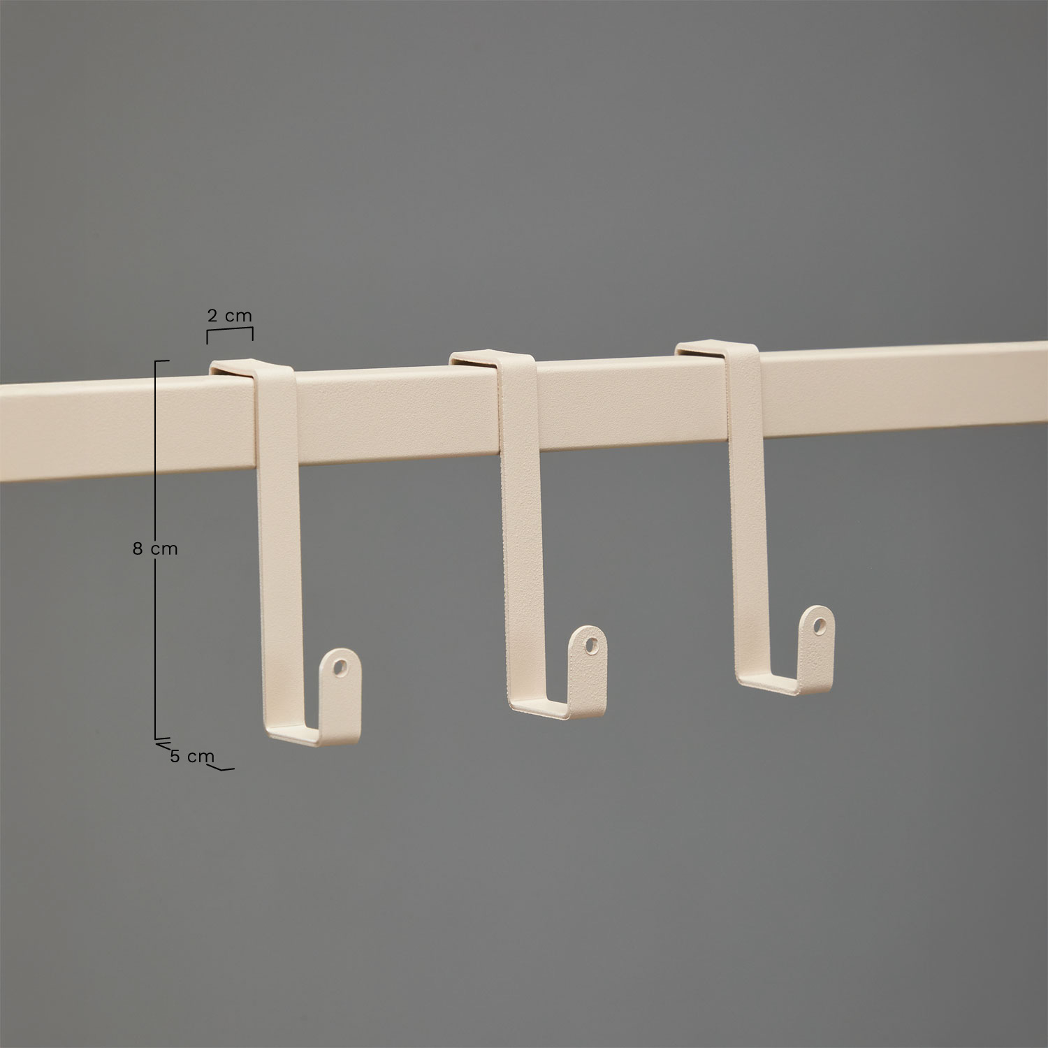 Set van 3 haken voor modulaire buitenkeuken van Rivana staal, AFMETINGEN