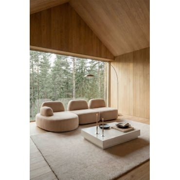 Sofá Modular Chaise Longue Izquierdo De 3 Piezas Tapizado Giorgia Licht Zandbruine Chenille - Sklum