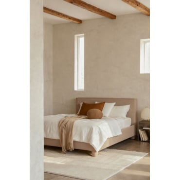 Bed In Dikke Jokin Chenillestof Latte Bruin Dikke Chenille & 160 X 200 Cm & Zonder Matras - Sklum