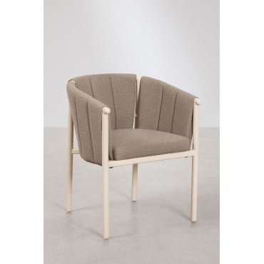 Pack Van 2 Tuinstoelen Met Armleuningen In Bouclé En Aluminium Boleni Bouclé Bruin - Tarwe - Sklum