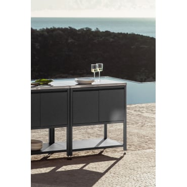 Modulaire Opbergmodule Voor Modulaire Buitenkeuken Van Staal Savona Grijs – Grafiet - Sklum