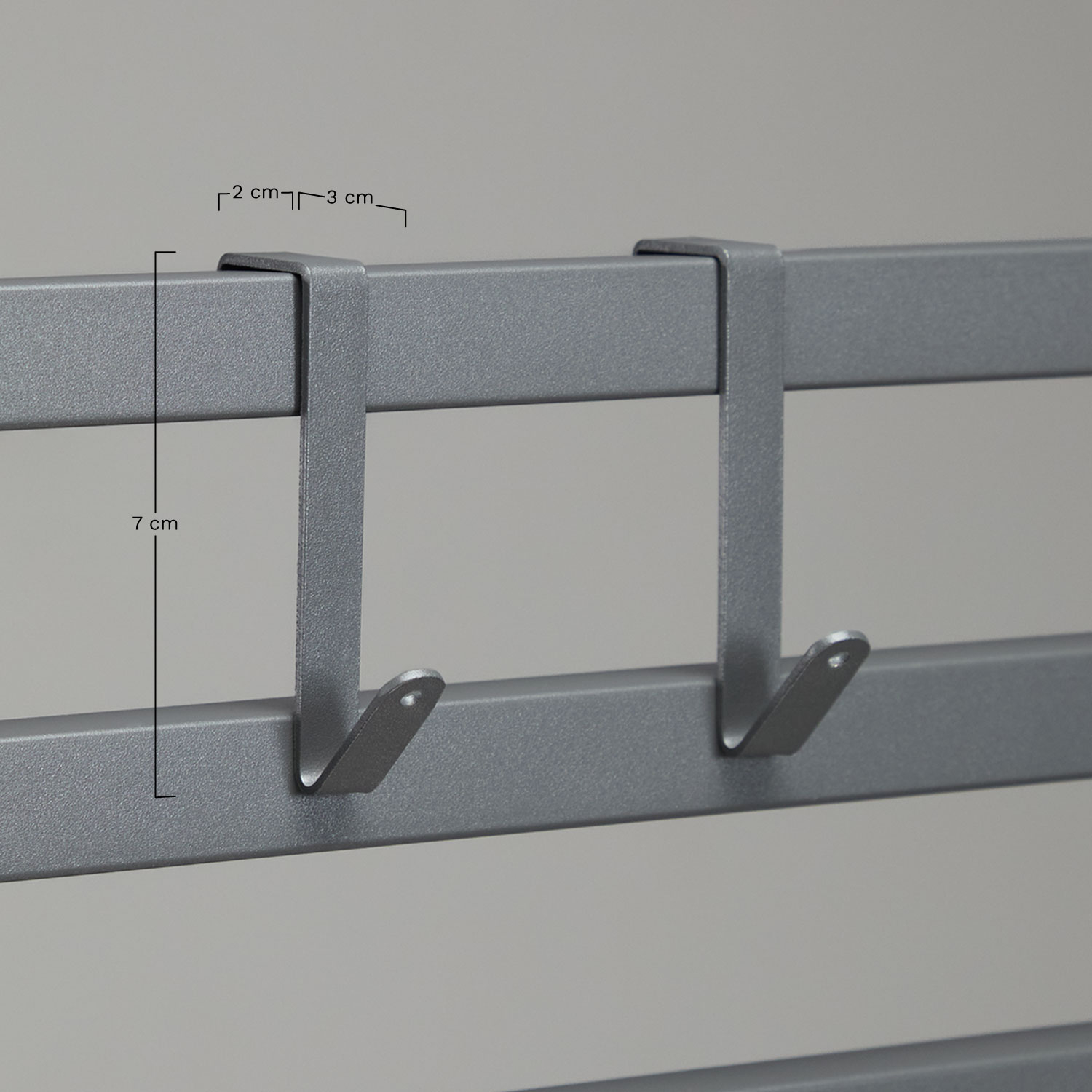Set van 2 haken voor modulaire buitenkeuken van staal Savona, AFMETINGEN