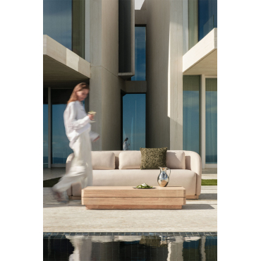 Tuinset Met 3-zitsbank En Rechthoekige Salontafel 130x75 Cm Van Verona Acaciahout Lichte Acaciekleur - Sklum