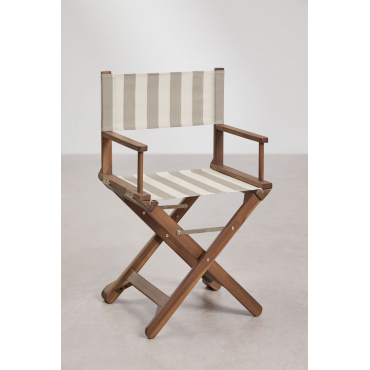 Pack Van 2 Inklapbare Regisseursstoelen Van Acaciahout Ridley Tapioca Beige - Bruin - Mokka - Sklum