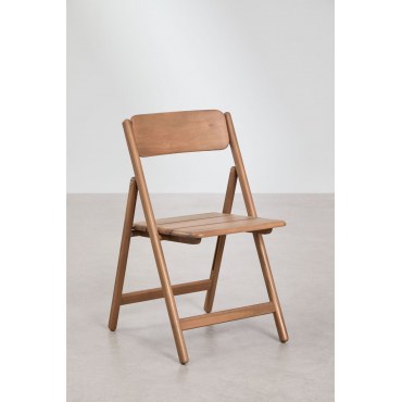 Set Van 2 Opvouwbare Eetkamerstoelen Van Acaciahout Zayma Acacia Bruin - Sklum