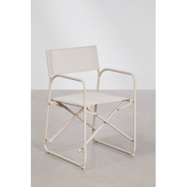Set Van 4 Inklapbare Regisseursstoelen Van Staal Melida Tapioca Beige - Sklum