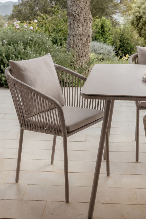 Arhiza Classic tuinstoel met armleuningen van gevlochten touw