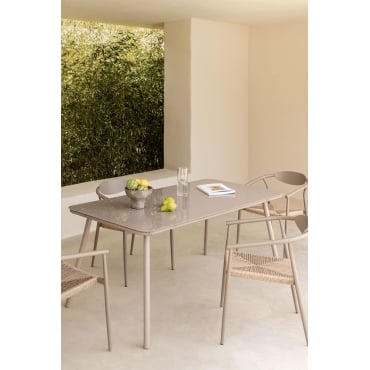 Rechthoekige Tuintafel 160x90 Cm Van Glas Arhiza Moka Bruin - Sklum