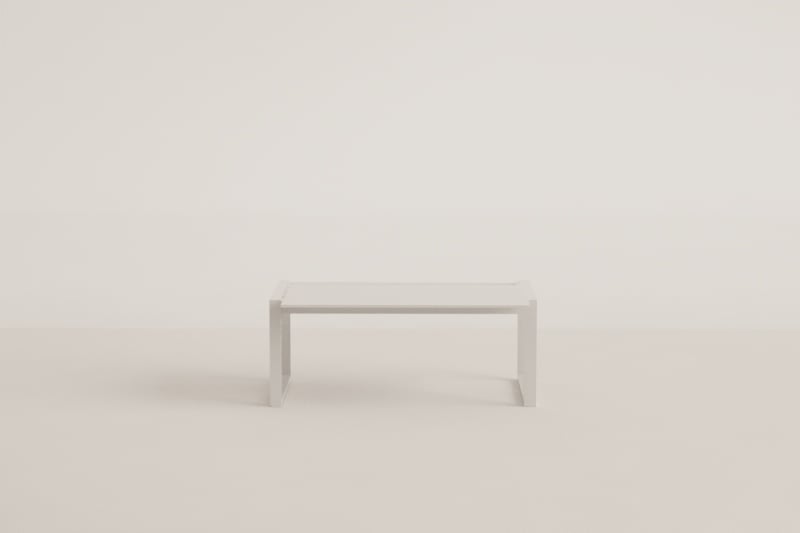 Rechthoekige tuinsalontafel 110x55 cm in aluminium Lipov