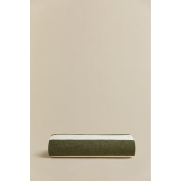 Gampola Katoenen Strandlaken Gardenia White - Intens Olijfgroen - Sklum