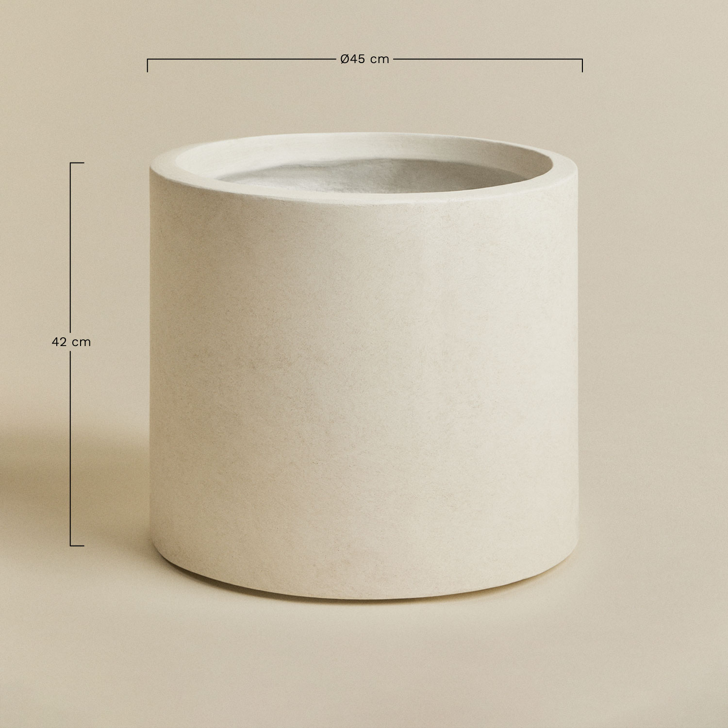 Aurevi betonnen bloempot, AFMETINGEN