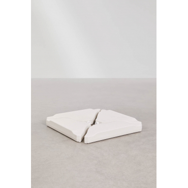 Rechthoekige Parasolvoet 77x70 Cm Navulbaar Zarpom Gardenia Wit - Sklum