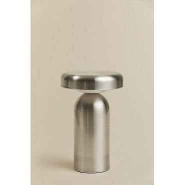 Draadloze Led-buiten Tafellamp Van Ijzer Akita Geborsteld Grijs - Sklum