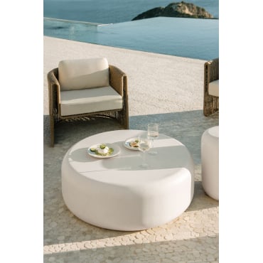 Fonelas Ronde Tuintafel Ø100 Cm In Beton Tapioca Beige - Sklum