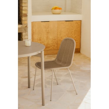 Set Van 2 Stapelbare Tuinstoelen Van Synthetisch Riet Reiven Moka Bruin - Sklum