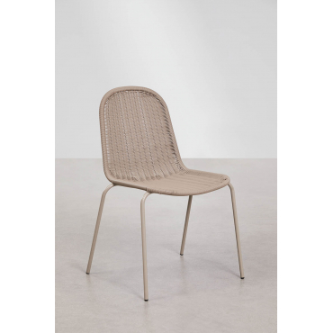 Stapelbare Eetkamerstoelen Set Van 2 In Synthetisch Riet Reiven Moka Bruin - Sklum