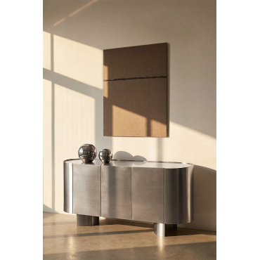 Buffet 160x40 Cm In Roestvrij Staal Luena Roestvrij Staal - Sklum