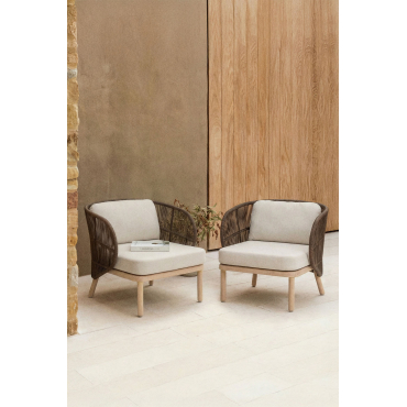 Pack Van 2 Tuinstoelen Van Acaciahout En Gevlochten Touw Capri Bruin – Chocolade - Sklum
