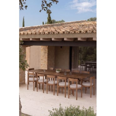 Uitschuifbare Rechthoekige Eettafel 250-310x105 Cm Duala En 12 Tuinstoelen Van Acaciahout Nualis Acacia Bruin - Sklum