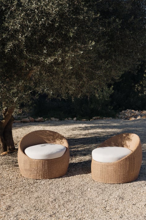 Set van 2 tuinstoelen van synthetisch riet Clarnyx
