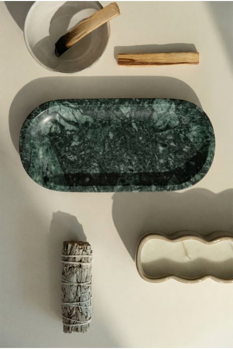 Decoratieve schaal van natuurlijk steen Ceranova - Groen Marmer Udaipur